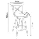 Ver imagem 3 de Banqueta Alta com Encosto Madeira Maciça Katrina 