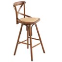 Ver imagem 1 de Banqueta Alta com Encosto Madeira Maciça Katrina 