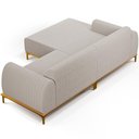 Ver imagem 4 de Sofá 3 Lugares Chaise Esquerdo Sala Molino 230cm D02 Pés D\'ouro Bouclê Creme B-54