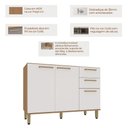 Ver imagem 2 de Balcão de Pia Dulce 3 Portas 2 Gavetas MDF 120cm Luciane Móveis