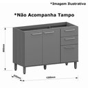 Ver imagem 3 de Balcão de Pia Dulce 3 Portas 2 Gavetas MDF 120cm Luciane Móveis