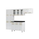 Ver imagem 4 de Kit de Cozinha Modulada 4 Peças Diamante 3 Portas Vidro (2 Armários + 1 Balcão + 1 Paneleiro)