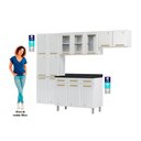 Ver imagem 3 de Kit de Cozinha Modulada 4 Peças Diamante 3 Portas Vidro (2 Armários + 1 Balcão + 1 Paneleiro)