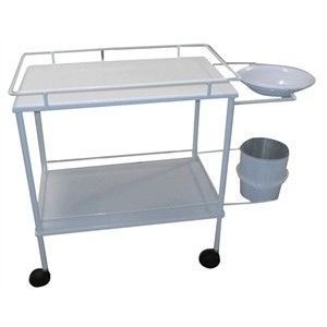 Carro Curativo Esmaltado com Balde e Bacia.