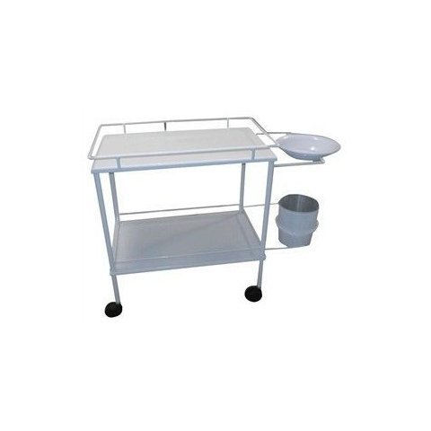 Carro Curativo Esmaltado com Balde e Bacia.