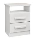 Ver imagem 2 de Mesa de Cabeceira Firenze Funcional Moderno 2 Gavetas Mdf e Mdp Cor:branco