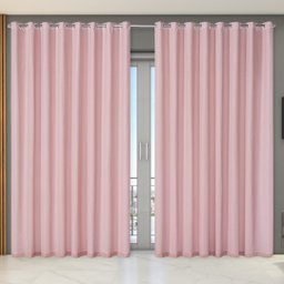 Cortina Dual Forro Microfibra com Voil Gaze Belga 2,70 M X 2,30 M Rosa - 2