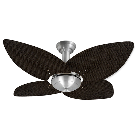 Ventilador de Teto Office Jet Aspen Venti-Delta Prata 4Pás Rattan Tabaco 110V