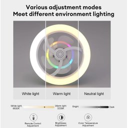 Ventilador de Teto com Luminária 50w, Rotação Automática 360°, Silencioso e Potente - 3