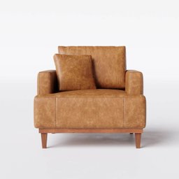 Poltrona Doha em Couro Mel - Home Mobily - 1