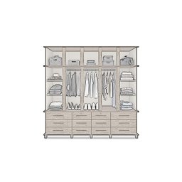 Guarda Roupa Berlim Quarto Casal 5 Portas 12 Gavetas com Maleiro Luapa Móveis - 3