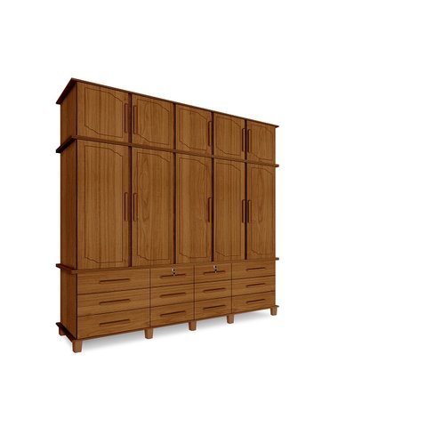 Guarda Roupa Berlim Quarto Casal 5 Portas 12 Gavetas com Maleiro Luapa Móveis