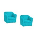 Ver imagem 1 de Kit 02 Beatriz confort azul tiffany suede para sala de estar,salão escritoria Dalaqua-Decor