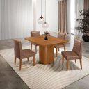 Ver imagem 1 de Mesa de Jantar Eloise Canto Copo 4 Cadeiras Moderna Mobília Tork/naturale