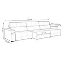 Ver imagem 4 de Sofá Retrátil 4 Lugares 284cm 3 Módulos Nero Couro Preto G52 - Gran Belo