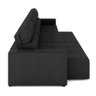 Sofá Retrátil 4 Lugares 284cm 3 Módulos Nero Couro Preto G52 - Gran Belo - 8