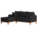 Ver imagem 1 de Sofá 3 Lugares Beny com Chaise Esquerdo Linho Preto