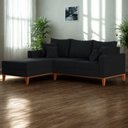 Ver imagem 2 de Sofá 3 Lugares Beny com Chaise Esquerdo Linho Preto