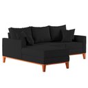 Ver imagem 3 de Sofá 3 Lugares Beny com Chaise Esquerdo Linho Preto