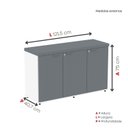 Ver imagem 4 de Armário para Escritório com 3 Portas com Chave 121,5cm PE40 Cinza