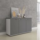 Ver imagem 1 de Armário para Escritório com 3 Portas com Chave 121,5cm PE40 Cinza