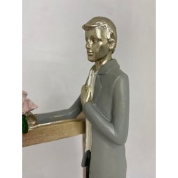 Escultura Decorativa Em Resina Casal Romântico 26cm|Luart´s Decor Espressione - 4