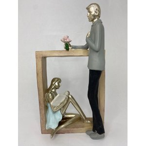 Escultura Decorativa Em Resina Casal Romântico 26cm|Luart´s Decor Espressione