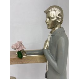 Escultura Decorativa Em Resina Casal Romântico 26cm|Luart´s Decor Espressione - 3