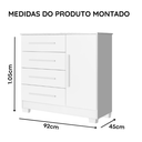 Ver imagem 4 de Cômoda para Quarto Sapateira Malibú 4 Gavetas Porta e Prateleira Interna - Branco