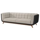 Ver imagem 6 de Sofá 3 Lugares 240cm Coin Pu Preto | Linho Off White - Sallar Home