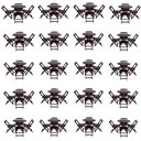 Ver imagem 1 de Kit 20 Jogos de Mesa Dobravel com 4 Cadeiras Tampo Redondo 70x70 Tabaco