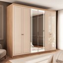 Ver imagem 1 de Guarda-roupa Casal 6 Portas 100% Mdf com Espelho e Led Yescasa Pérola