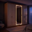 Ver imagem 6 de Guarda-roupa Casal 6 Portas 100% Mdf com Espelho e Led Yescasa Pérola