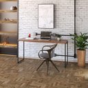 Ver imagem 3 de Kit Escritório Estante Areta 4 Prateleiras com Mesa Industrial Aspen 150cm C01 Nogal - Lyam Decor