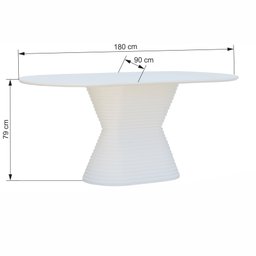 Mesa de Jantar Apollo Tampo Oblongo 180x90cm Branco - 2