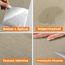 Papel de Parede Adesivo Lavavel Texturizado Tecido Palha - 11