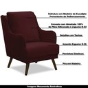 Ver imagem 3 de Kit 2 Poltronas Decorativas Catar com Tachas Veludo Marsala - Gran Belo
