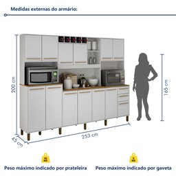 Armário para Cozinha 13 Portas 2 Gavetas Agata  - 7