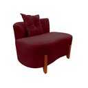 Ver imagem 4 de Namoradeira Sofá Feijão Luna 100cm Orgânica Suede Marsala