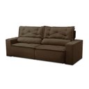Ver imagem 5 de Sofá Retrátil e Reclinável 3 lugares com Molas 1,80m Livia Suede Marrom Adonai Estofados