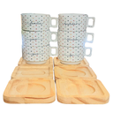 Ver imagem 3 de Kit Jogo 6 Xícaras Café Chá C/ Pires Pinus-200ml Empilháveis