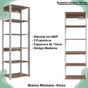 Ver imagem 5 de Estante Livreiro 183x60cm 05 Prateleiras Branco Montana Proddy Branco Montana