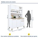 Ver imagem 4 de Armário de Cozinha 5 Portas 1 Gaveta Ágata Branco