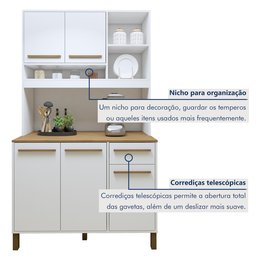 Armário de Cozinha 5 Portas 1 Gaveta Agata - 7