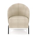 Ver imagem 5 de Kit 2 Poltronas Decorativa Sala de Estar Kenya Pés em Ferro Bouclê Preto/bege G33 - Gran Belo