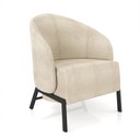 Ver imagem 6 de Kit 2 Poltronas Decorativa Sala de Estar Kenya Pés em Ferro Bouclê Preto/bege G33 - Gran Belo