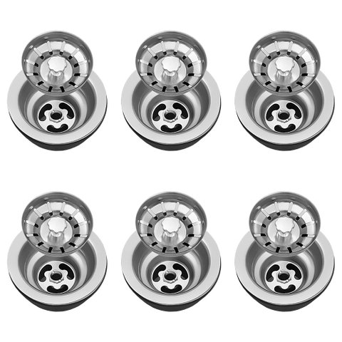 Kit 6 Válvulas para Pia Aço Inox 3.1/2 G01 Cromado - Mpozenato