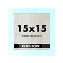 Ver imagem 1 de Kit 10 Molduras 15x15cm com Acetato e Fundo para Fotos Retratos Decoração Quarto Sala Cor:branco