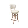 Conjunto 3 Banquetas Bar Cobre Bancada Média Altura 65cm Giratória Encosto estofado Assento cor Off  - 5