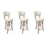 Conjunto 3 Banquetas Bar Cobre Bancada Média Altura 65cm Giratória Encosto estofado Assento cor Off  - 1